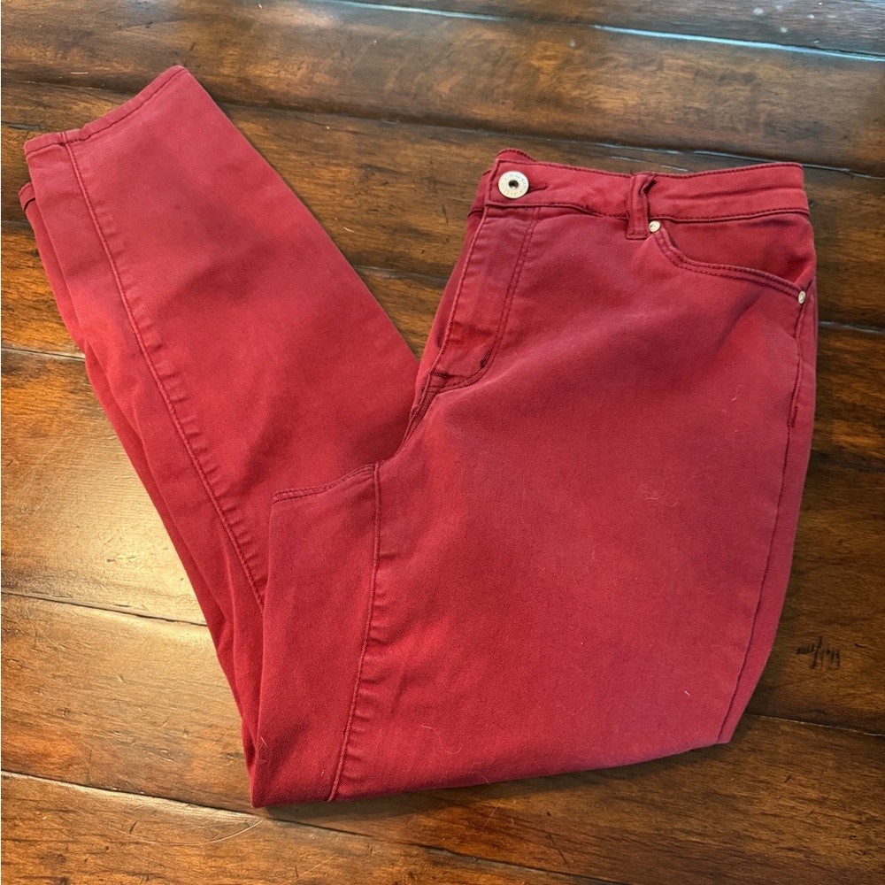Women's Morgan & Walker Maroon Jeans- Size 14